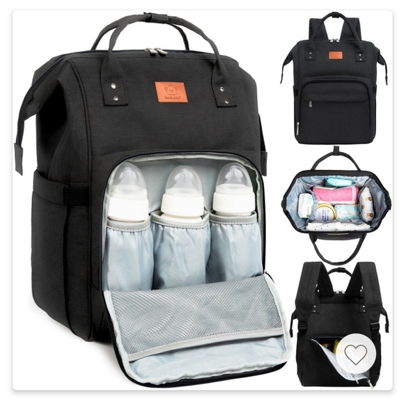 Elegant Black Baby Diaper Bag - Picture 1 of 13